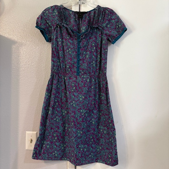 Marc by Marc Jacobs Floral Dress Dainty Cottage Prairie  Blue Granny Vintage 0 - Picture 1 of 6